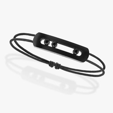 Black Titanium XL Diamond Cord Bracelet Move Titanium