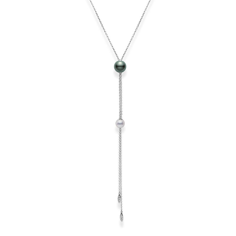 Pearls in Motion Multi-Pearl Pendant in 18K White Gold