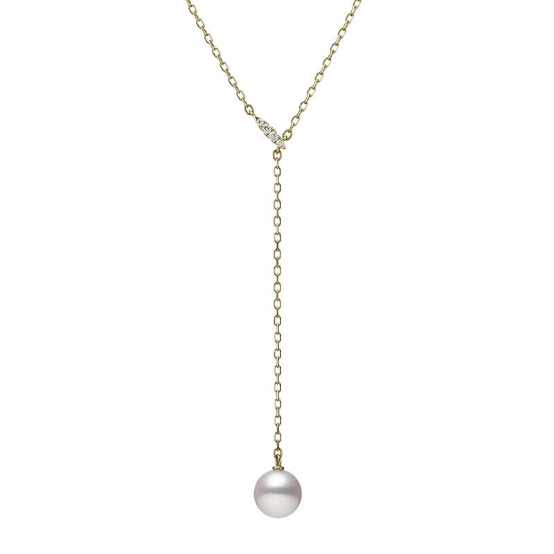 Akoya Cultured Pearl Drop Pendant in 18K Yellow Gold