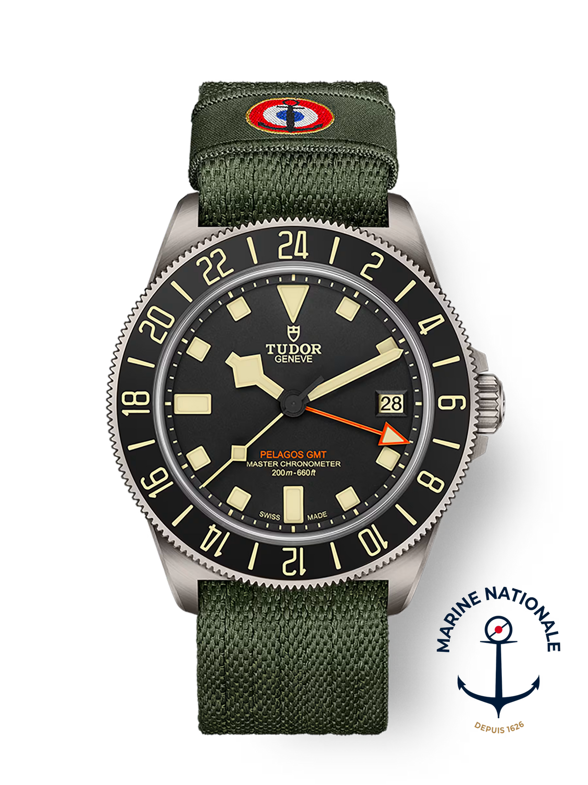 Tudor Pelagos FXD GMT - 42mm titanium case, Green fabric strap - M2542G257NU-0002