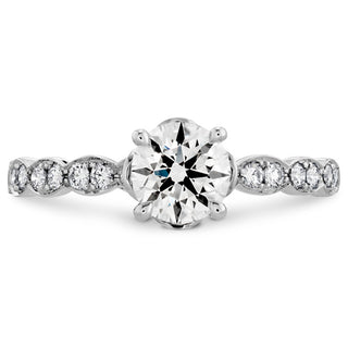 Lorelei Floral Engagement Ring with Diamond Band thumbnail
