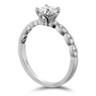 Lorelei Floral Engagement Ring with Diamond Band thumbnail