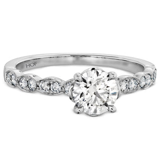 Lorelei Floral Engagement Ring with Diamond Band thumbnail