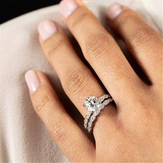 Lorelei Floral Engagement Ring with Diamond Band thumbnail