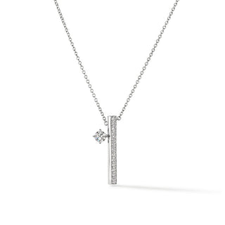 Barre Floating Single Diamond Pavé Pendant Necklace thumbnail