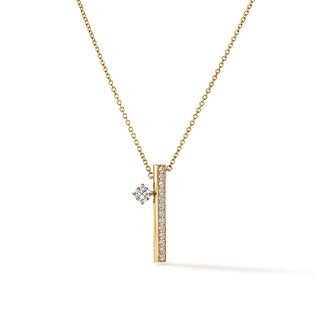 Barre Floating Single Diamond Pavé Pendant Necklace thumbnail