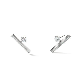 Barre Floating Single Diamond Pavé Climber Earrings thumbnail