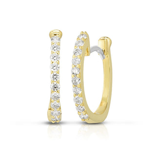 18K Gold Pave Diamond Huggy Earrings thumbnail