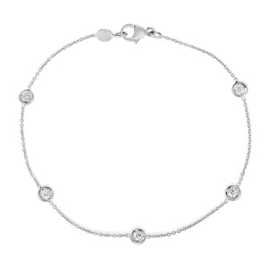 18K Gold 5 Station Diamond Bracelet