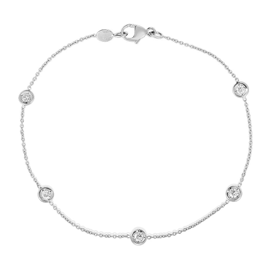 18K Gold 5 Station Diamond Bracelet Roberto Coin
