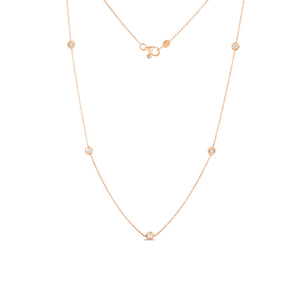 18K Gold Diamonds By The Inch 5 Station Necklace
