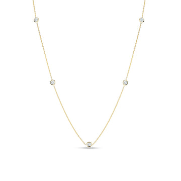 18K Gold Diamonds By The Inch 5 Station Necklace