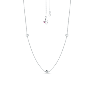 18K Gold Necklace With 3 Diamond Stations thumbnail
