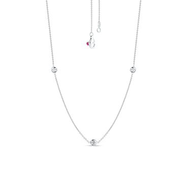 18K Gold Necklace With 3 Diamond Stations