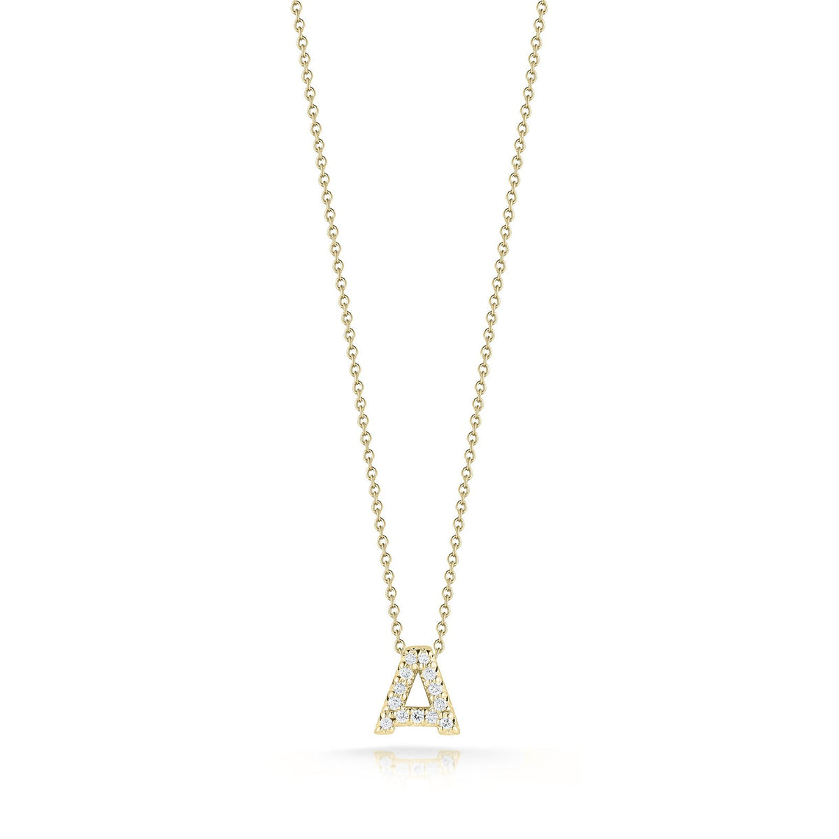 18K Yellow Gold Tiny Treasures Diamond Love Letter “a” Necklace
