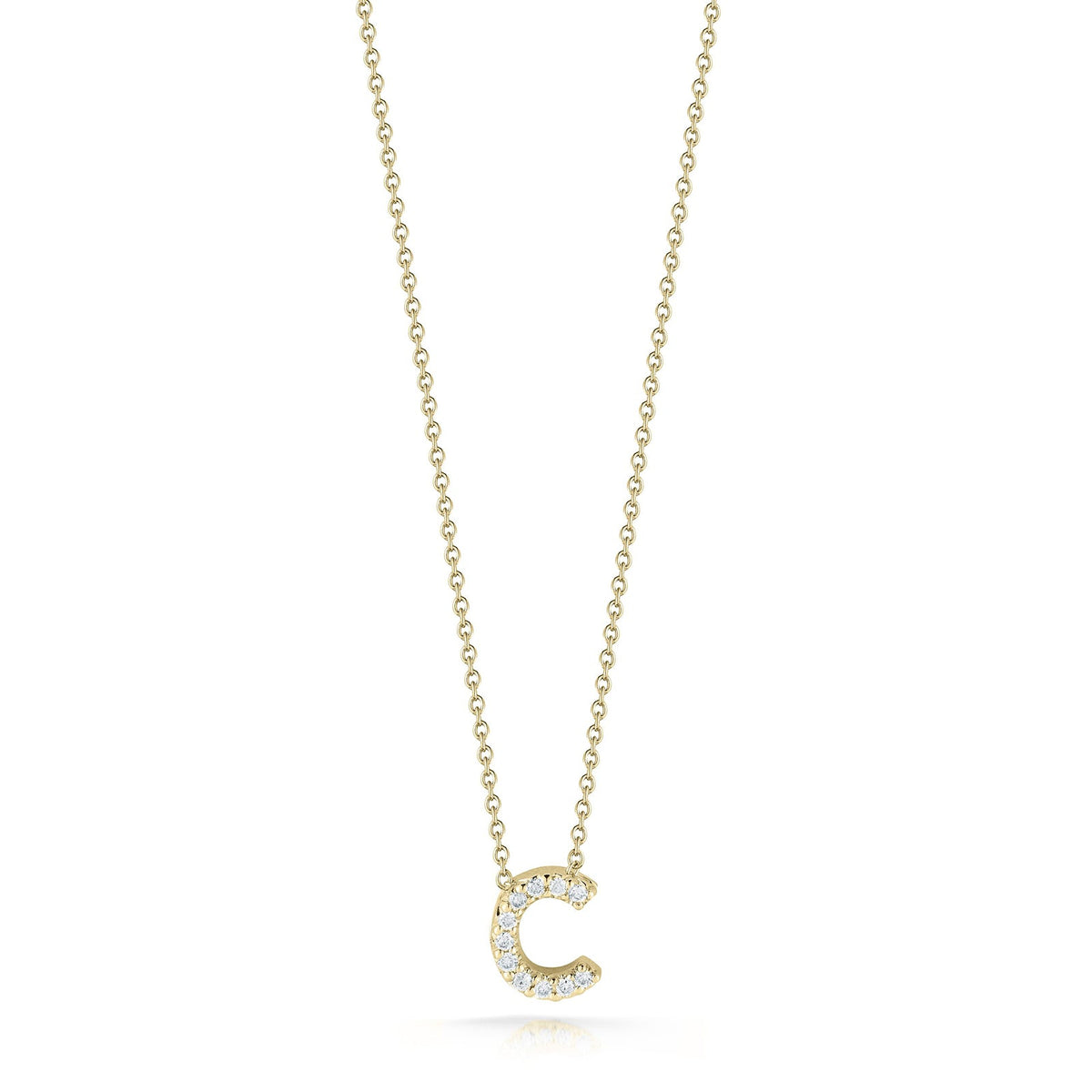 18K Yellow Gold Tiny Treasures Diamond Love Letter “c” Necklace