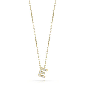 18K Yellow Gold Tiny Treasures Diamond Love Letter “e” Necklace