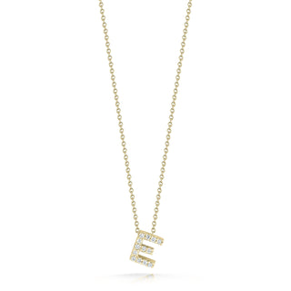 18K Yellow Gold Tiny Treasures Diamond Love Letter “e” Necklace thumbnail