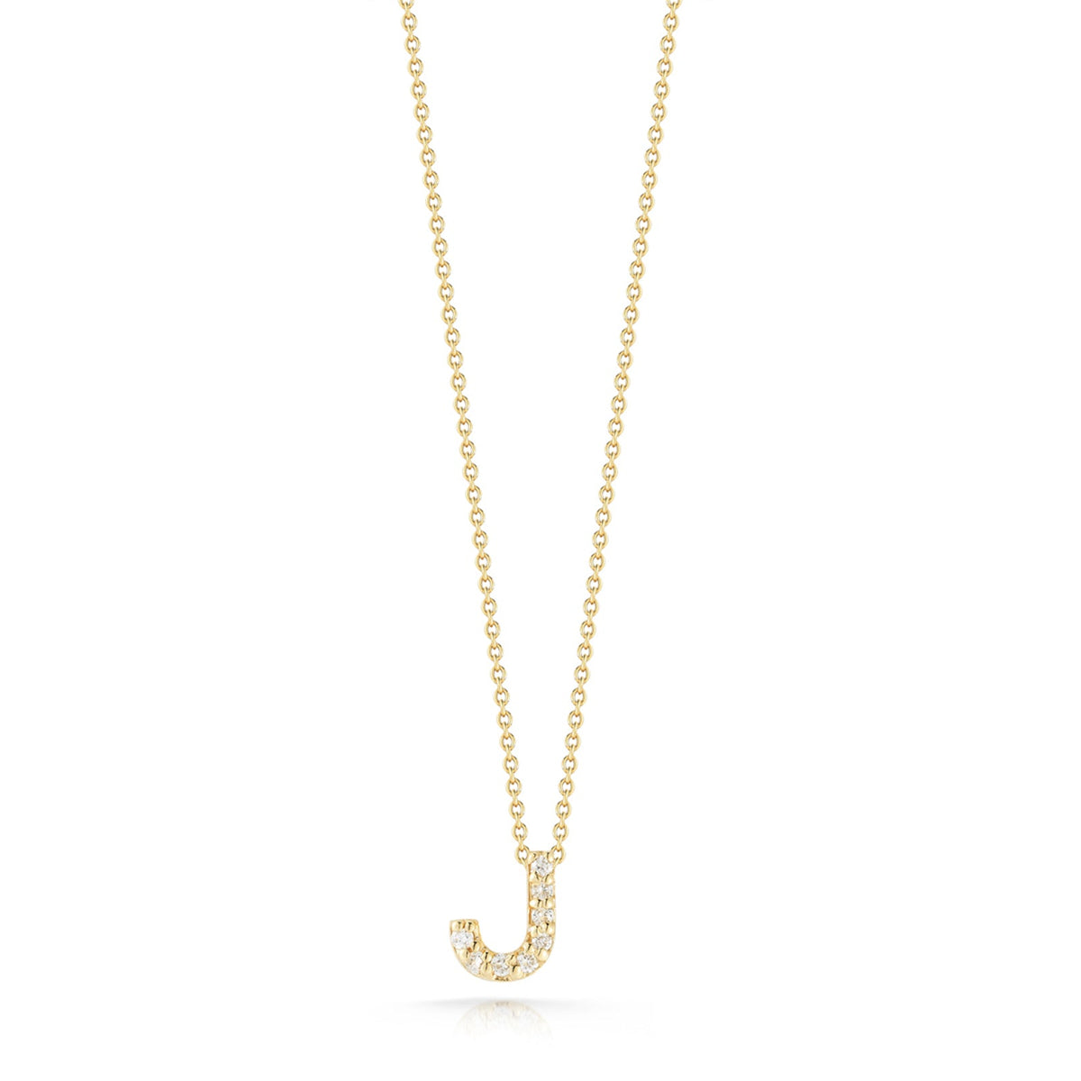 18K Yellow Gold Tiny Treasures Diamond Love Letter “j” Necklace