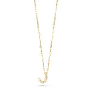 18K Yellow Gold Tiny Treasures Diamond Love Letter “j” Necklace