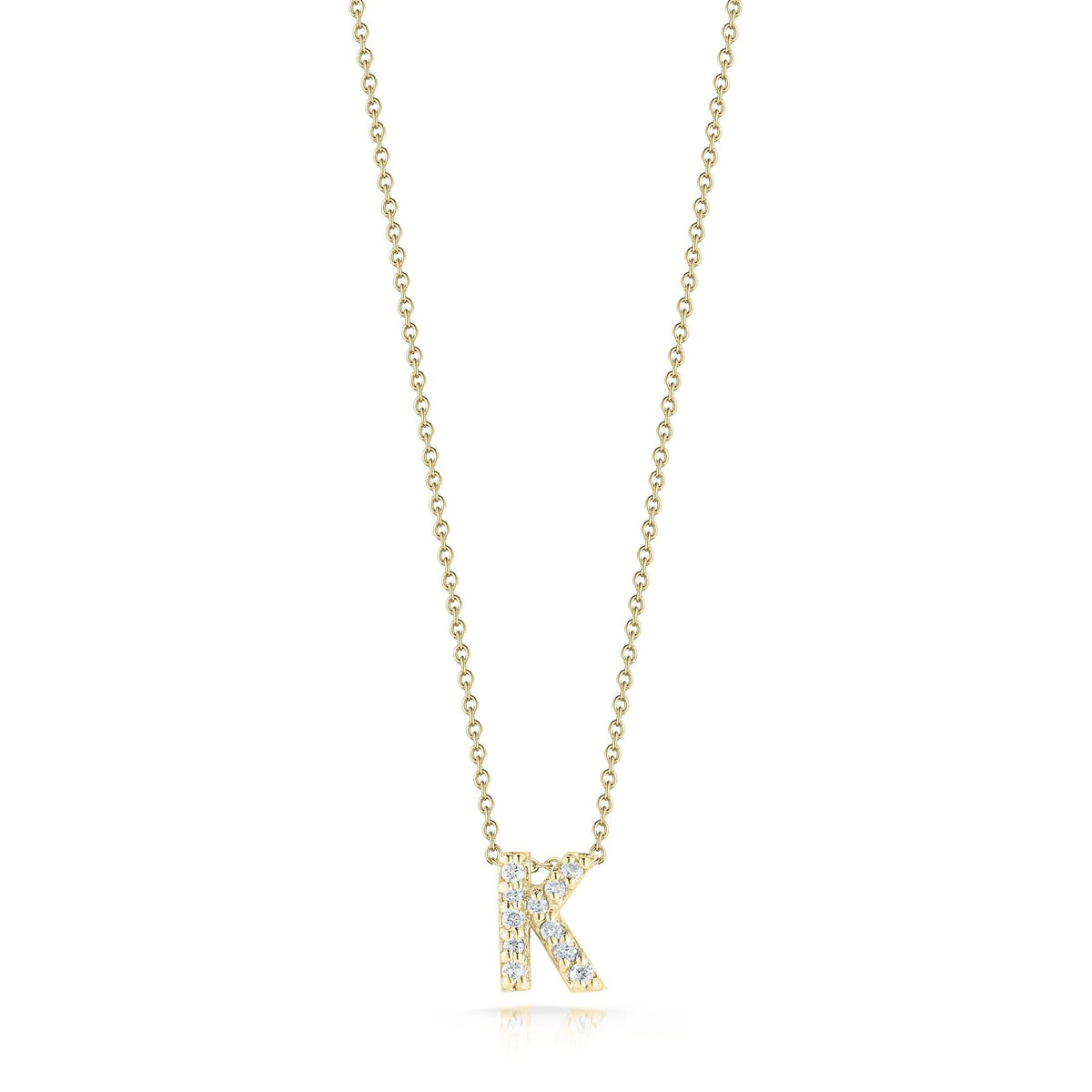 18K Yellow Gold Tiny Treasures Diamond Love Letter “k” Necklace