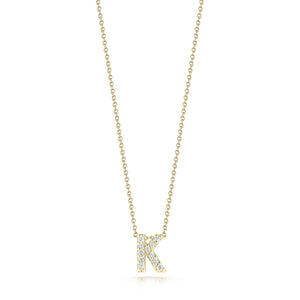 18K Yellow Gold Tiny Treasures Diamond Love Letter “k” Necklace