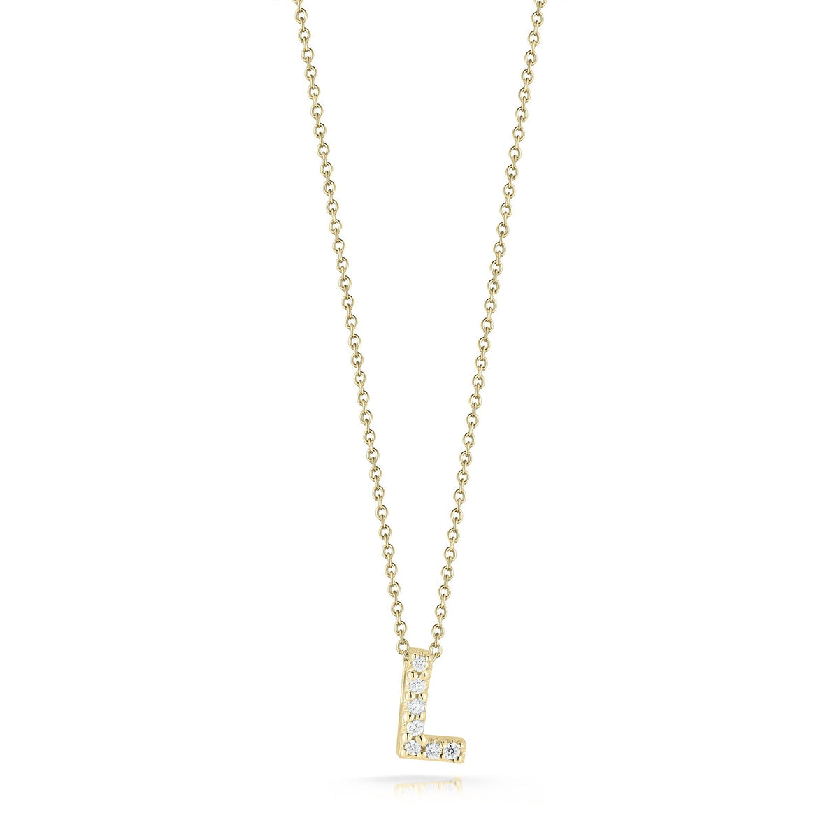 18K Yellow Gold Tiny Treasures Diamond Love Letter “l” Necklace