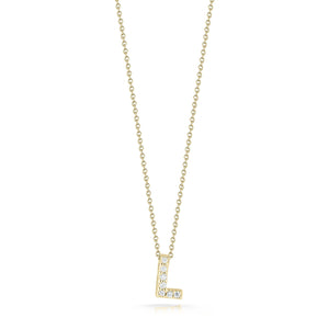 18K Yellow Gold Tiny Treasures Diamond Love Letter “l” Necklace