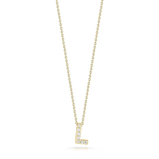 18K Yellow Gold Tiny Treasures Diamond Love Letter “l” Necklace thumbnail