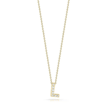 18K Yellow Gold Tiny Treasures Diamond Love Letter “l” Necklace