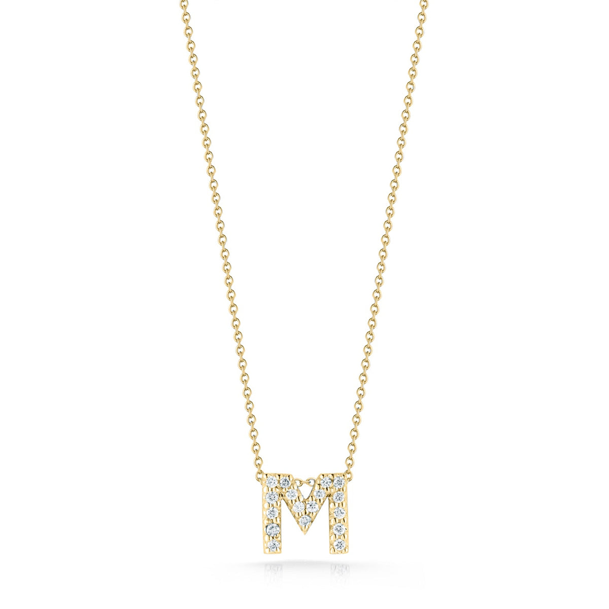 18K Yellow Gold Tiny Treasures Diamond Love Letter “m” Necklace