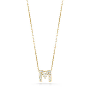 18K Yellow Gold Tiny Treasures Diamond Love Letter “m” Necklace