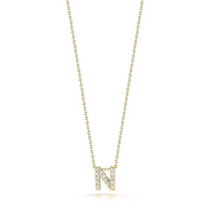 18K Yellow Gold Tiny Treasures Diamond Love Letter “n” Necklace