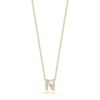 18K Yellow Gold Tiny Treasures Diamond Love Letter “n” Necklace thumbnail