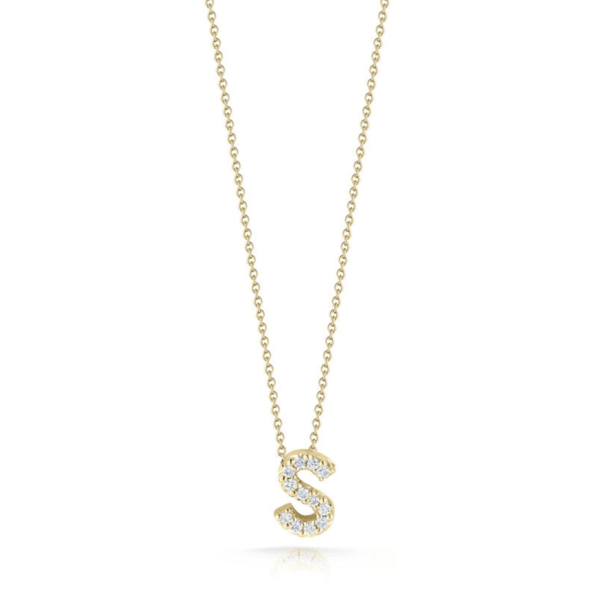 18K Yellow Gold Tiny Treasures Diamond Love Letter “s” Necklace