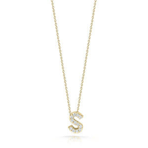 18K Yellow Gold Tiny Treasures Diamond Love Letter “s” Necklace