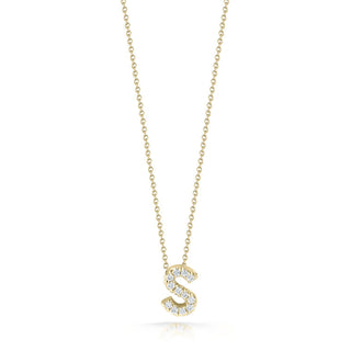 18K Yellow Gold Tiny Treasures Diamond Love Letter “s” Necklace thumbnail