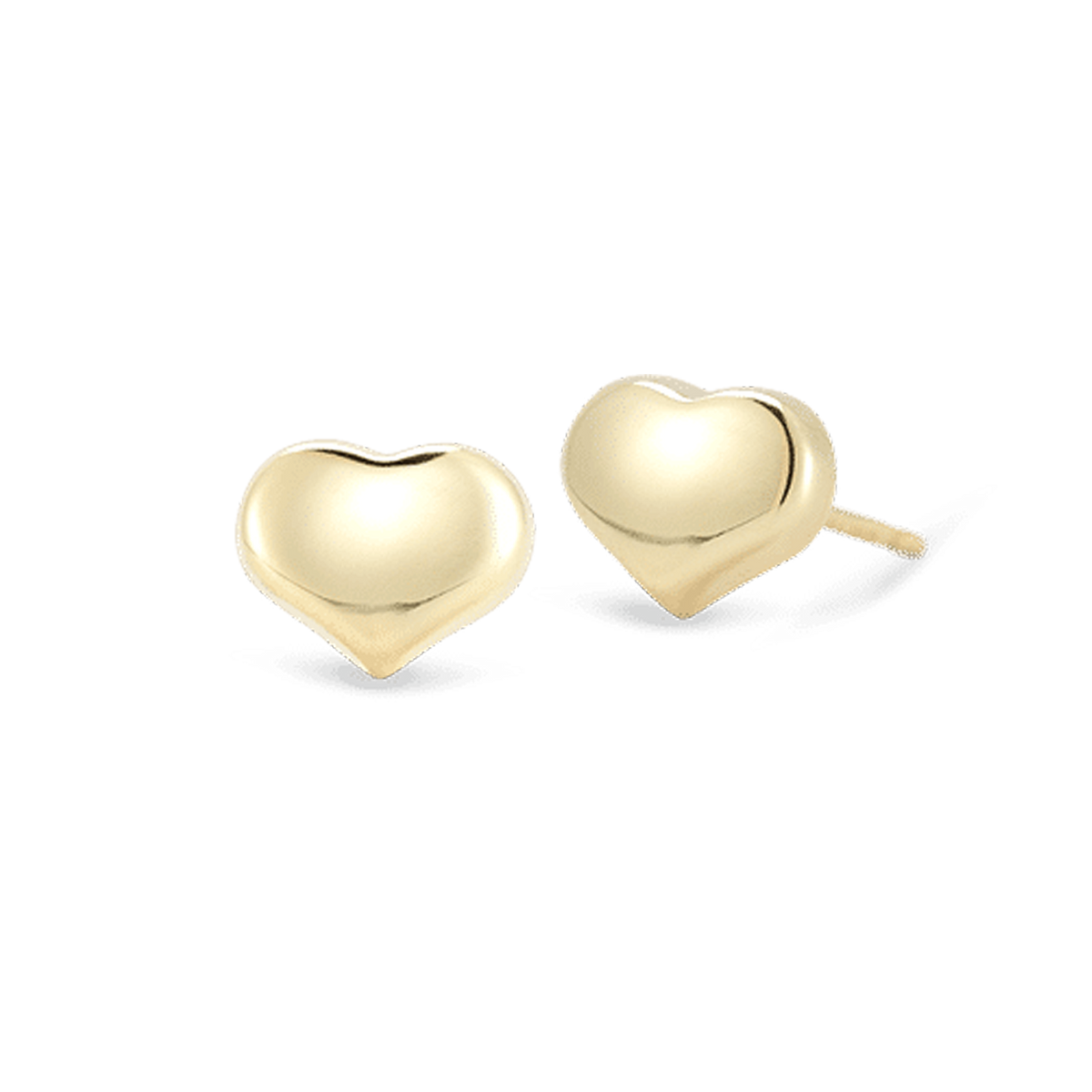 18K Gold Heart Stud Earrings
