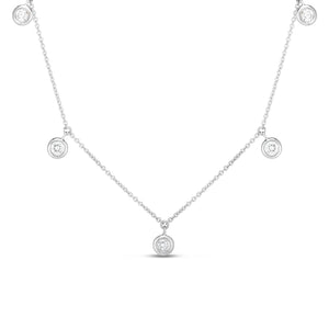 18K Gold Diamonds By The Inch Dangling Five Station Necklace