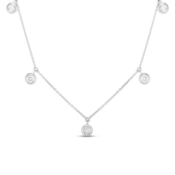 18K Gold Diamonds By The Inch Dangling Five Station Necklace
