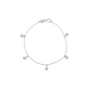 18K Gold Diamonds By The Inch Dangling 5 Station Bracelet