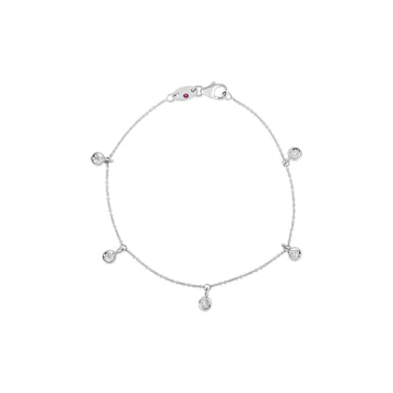 18K Gold Diamonds By The Inch Dangling 5 Station Bracelet