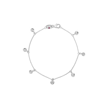 18K Gold Diamonds By The Inch Dangling 7 Station Bracelet