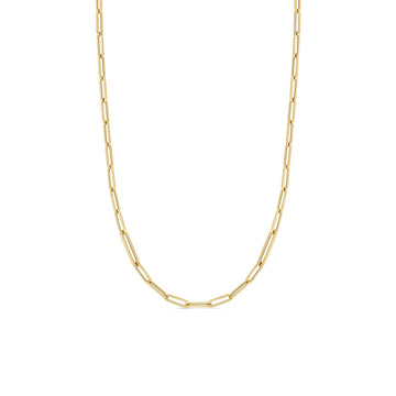 18K Designer Gold Alternating Size Paperclip Link Chain