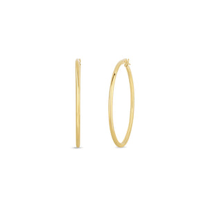 18K Designer Gold Large Hoop Earrings