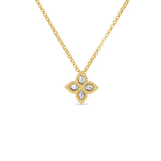 18K Gold Princess Flower Small Diamond Necklace thumbnail