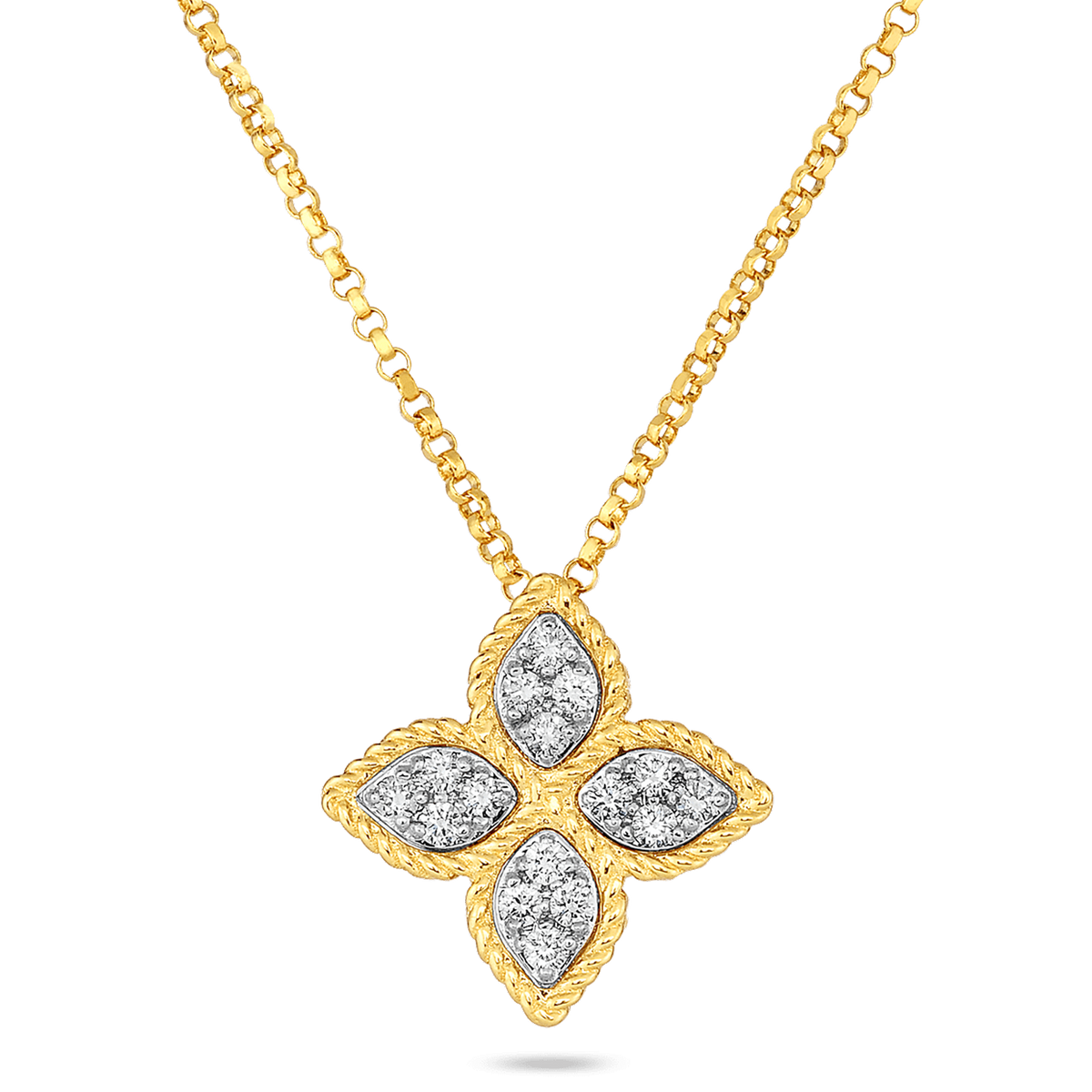 18K Gold Medium Pendant With Diamonds