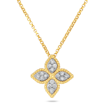 18K Gold Medium Pendant With Diamonds