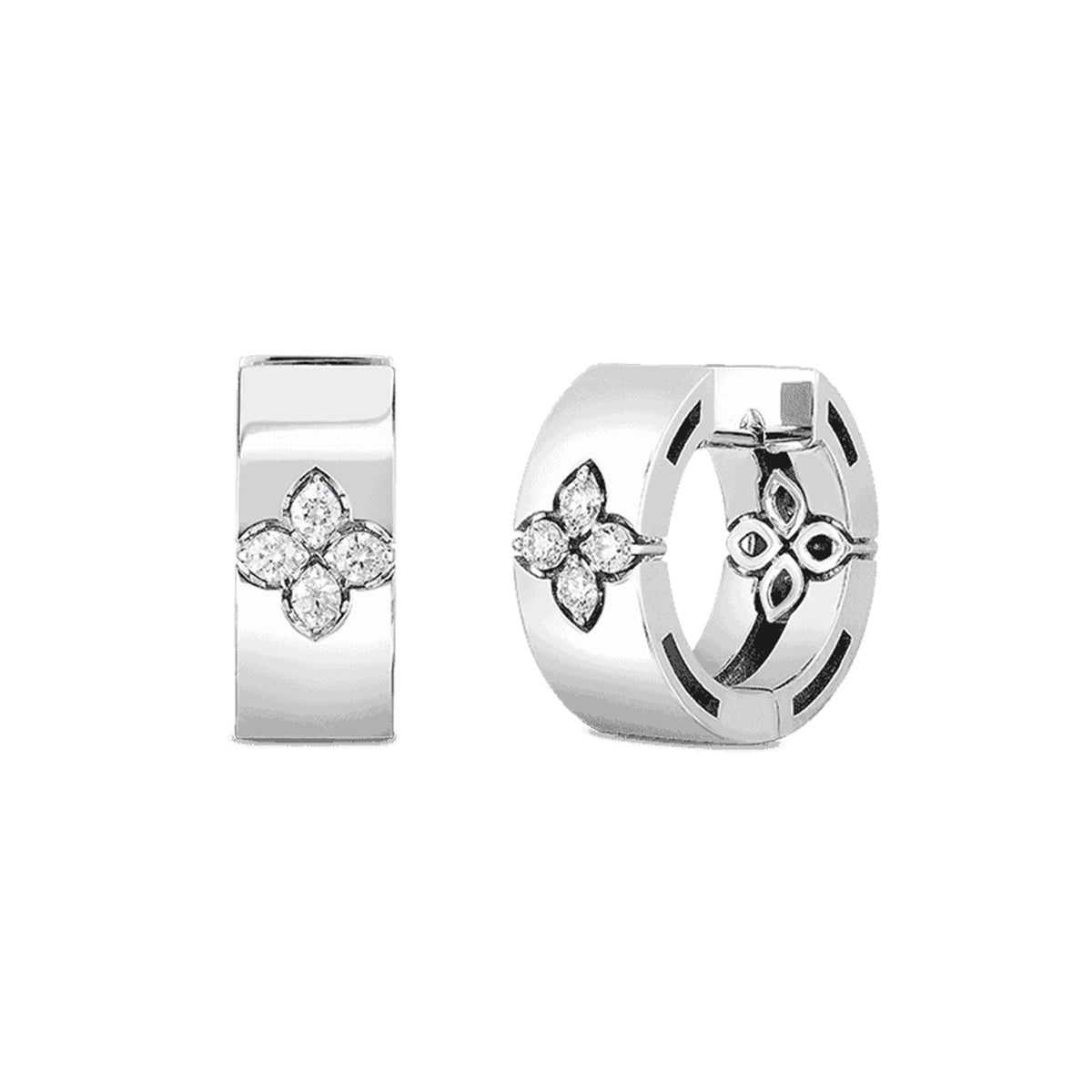 18k Love In Verona Diamond Accent 15mm Snap Hoop Earrings