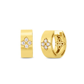 18k Love In Verona Diamond Accent 15mm Snap Hoop Earrings